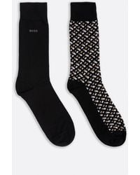 BOSS - Monogram 2 Pack Regular Length Cotton Blend Socks - Lyst