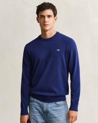 GANT - Classic Cotton Crew Neck Jumper - Lyst