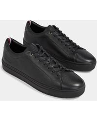 Tommy Hilfiger - Premium Cupsole Grained Leather Trainers - Lyst