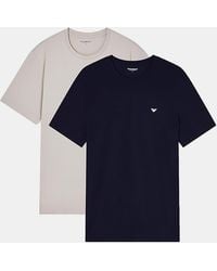 Emporio Armani - 2-Pack Crew Neck T-Shirts With Eagle Logo - Lyst
