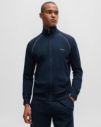 BOSS - Mix & Match Stretch Cotton Zip-up Jacket With Logo Detail Nos - Lyst