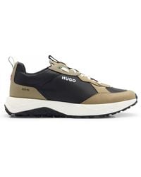 HUGO - Kane Running-style Trainers In Mixed Materials With Logo Details - Lyst