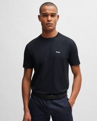 BOSS - Tee Stretch Cotton T-Shirt With Contrast Logo Nos - Lyst