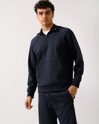 BOSS - Sweat Rib Half Zip Sweatshirt - Lyst