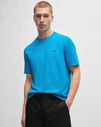 BOSS - Tee Stretch Cotton T-shirt With Contrast Logo - Lyst