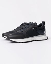 BOSS - Jonah Mixed-Material Trainers With Mesh Details And Branding - Lyst