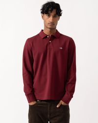 GANT - Regular Fit Long Sleeve Shield Logo Pique Rugger - Lyst
