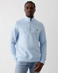 Paul Smith - Ps Long Sleeve Regular Fit Half Zip Zebra Logo Sweatshirt Colour: 41E, Size: L - Lyst