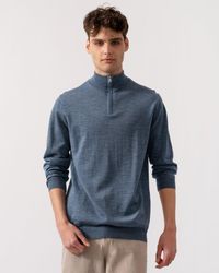 Oliver Sweeney - Curragh 1/4 Zip Funnel Neck Merino Wool Jumper Size: M - Lyst