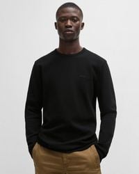 BOSS - Tempesto Regular Fit Long Sleeve T-Shirt With Embroidered Logo - Lyst