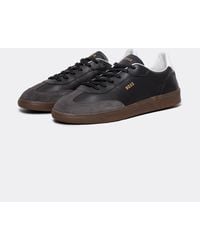 BOSS - Brandon Leather And Suede Trainers With Embossed Logos - Lyst