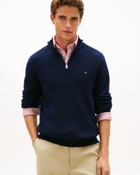 Tommy Hilfiger - Seasonal Structure 1/4 Zip Mock Neck Sweatshirt - Lyst