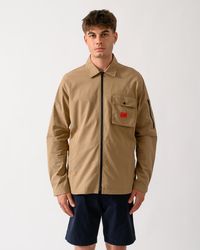 HUGO - Emmond Zip Overshirt With Logo Label - Lyst