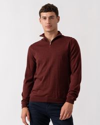 Oliver Sweeney - Curragh 1/4 Zip Funnel Neck Merino Wool Jumper - Lyst