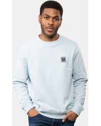 Belstaff - Crew Neck Sweatshirt With Logo Patch - Lyst
