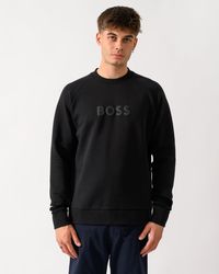 BOSS - Salbo Crew Neck Sweatshirt With Tonal Logo - Lyst