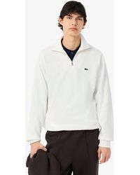 Lacoste - Zippered Stand-Up Collar Cotton Sweatshirt - Lyst