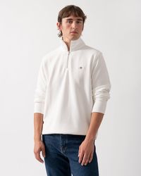 GANT - Regular Fit Shield Logo Half Zip Sweatshirt - Lyst