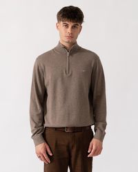 GANT - Classic Cotton Shield Logo Half Zip Jumper - Lyst