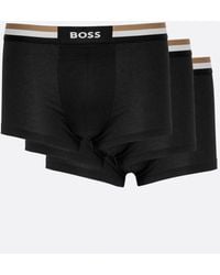 BOSS - Motion 3 Pack Cotton-blend Trunks With Signature Waistbands - Lyst