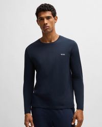 BOSS - Mix&Match Long Sleeve Stretch-Cotton T-Shirt With Embroidered Logo - Lyst