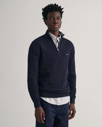 GANT - Cotton Pique Half Zip Jumper Size: L - Lyst