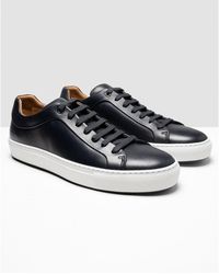 BOSS by HUGO BOSS Mirage Tennis Burnished Leather Sneakers - Black