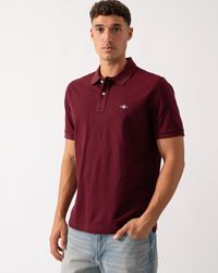 GANT - Regular Fit Short Sleeve Shield Logo Pique Polo - Lyst