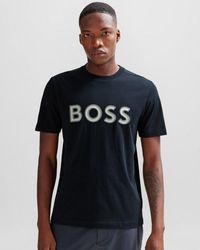 BOSS - Tee 1 Cotton Jersey Regular Fit T-shirt With Logo Print - Lyst