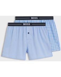 BOSS - Boxer 2-Pack Cotton Pyjama Shorts With Logo Waistbands - Lyst