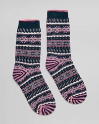 Joules - Lucille Fairisle Socks - Lyst