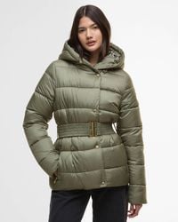 Barbour - Short Track Line Puffer Jacket - Lyst