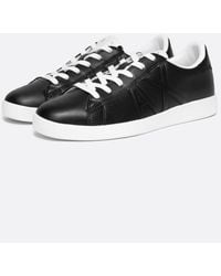 Armani Exchange - Perforated Leather Sneakers With Ax Logo - Lyst