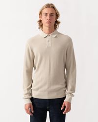 BOSS - Afedro Long Sleeve Knit Polo Shirt - Lyst