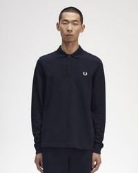 Fred Perry - Long Sleeve Plain Signature Polo Shirt - Lyst