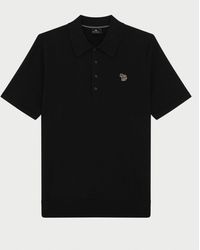 Paul Smith - Ps Short Sleeve Knitted Polo Shirt With Zebra Badge - Lyst