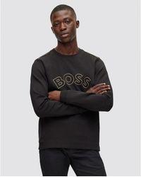 BOSS Green Salbo 1 Sweatshirt in Black for Men | Lyst