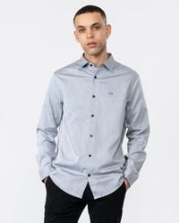 Armani Exchange - Long Sleeve Microdot Shirt - Lyst