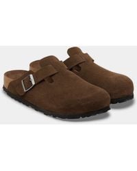 Birkenstock - Boston Suede Leather Tonal Footbed Clogs - Lyst
