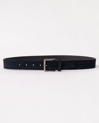 BOSS - Ronnie Suede Belt With Logo-Engraved Gunmetal Buckle - Lyst