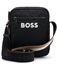 BOSS - Catch 3.0 Crossbody Bag With Signature-stripe Strap - Lyst