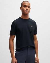 BOSS - Tee Stretch Cotton T-Shirt With Contrast Logo Nos - Lyst