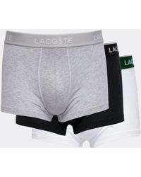 Lacoste - Pack Of 3 Casual Cotton Stretch Boxer Trunks - Lyst
