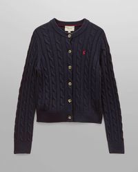Joules - Wool Blend Cable Knit Cardigan - Lyst