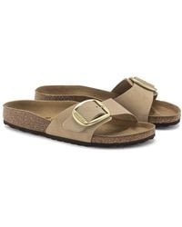 Birkenstock - Madrid Big Buckle Nubuck Leather Sandals - Lyst