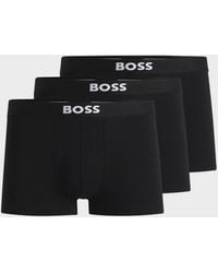 BOSS - 3-pack Stretch-cotton Trunks With Logo Waistbands Nos - Lyst