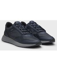 BOSS - Reflective-Nylon Trainers With Ridged Sole - Lyst