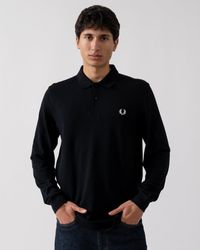 Fred Perry - Long Sleeve Plain Signature Polo Shirt - Lyst