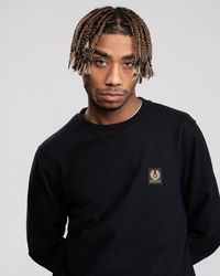 Belstaff - Crew Neck Sweatshirt With Logo Patch - Lyst