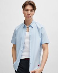 HUGO - Ebor Relaxed Fit Stretch Cotton Shirt - Lyst